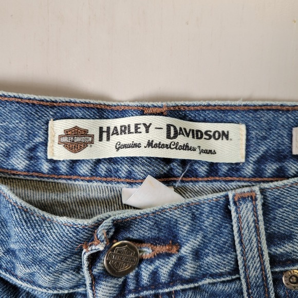 Harley Davidson Mens 34x32 Straight Leg Mid Rise Denim Blue Jeans - Picture 6 of 12